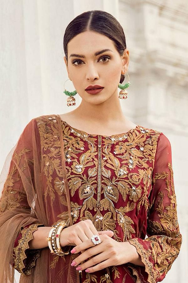IZNIK WEDDING CHIFFON EMBROIDERED UNSTICHED 3PC
