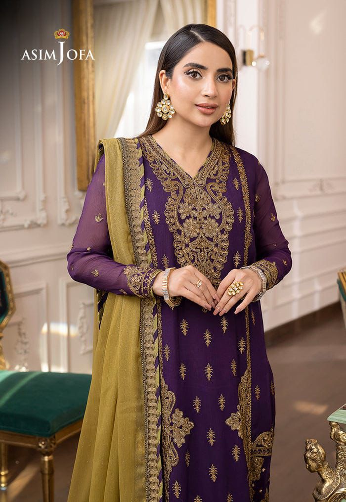ASIM JOFA EMBROIDERED CHIFFON UNSTICHED 3PC